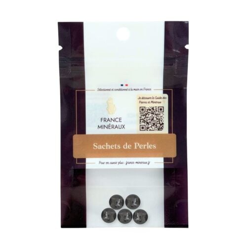 Sachet de 5 perles Agate noire – 10mm