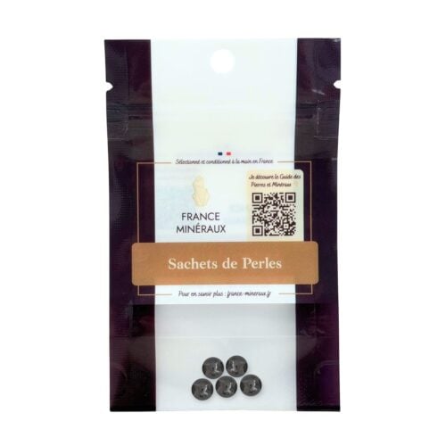 Sachet de 5 perles Agate noire – 8mm