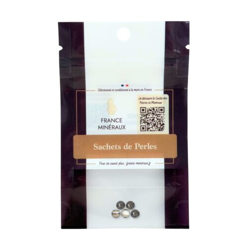 Sachet de 5 perles Agate noire zonée - 6mm