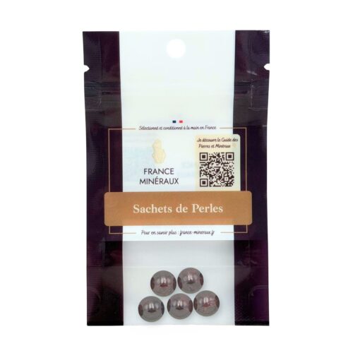 Sachet de 5 perles Grenat rouge – 12mm