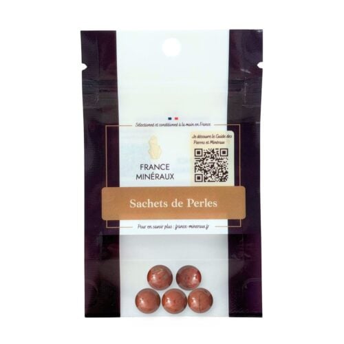 Sachet de 5 perles Jaspe rouge – 12mm